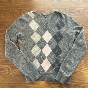 Kashmir pull over Argyle women’s sweater size medium